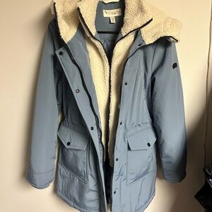 Koolaburra Light Blue Jacket with Cream Sherpa Lining